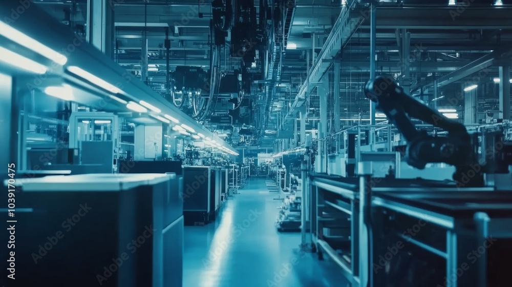 Aufkleber futuristic robotics in a clean tech environment