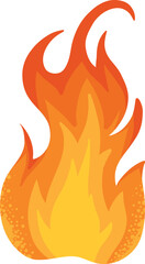 Colorful fire flame. Multicolored bonfire, burning fireballs and wildfire colored flames flat vector illustration icon. Cartoon fire on white background.