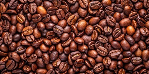 Fototapeta premium High-quality panoramic wallpaper featuring rich, dark coffee beans, perfect for seamless textures and patterns. Ideal for coffee enthusiasts and creative aesthetic projects.