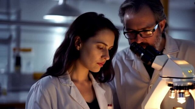 Young Woman Biotechnologist Analyzing Samples at High-Tech Laboratory Desk