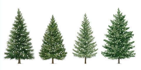 Obraz premium fir tree Christmas tree greeting card or invitation design background. white background.