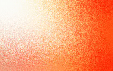Orange shiny red foil glass texture background. Abstract gradient bright light reflection and shiny rough texture surface. Glass effect background