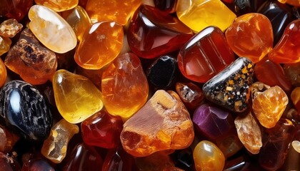Vibrant Collection of Various Amber Gemstones