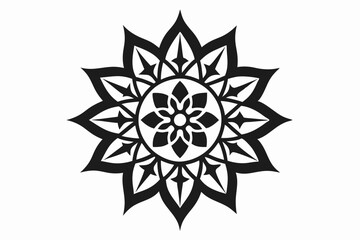 Minimal Mandala design | isolated vector silhouette illustration on white background