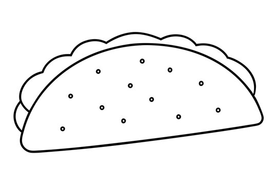 recommend clip art: Taco with Toppings | isolated vector silhouette illustration on white background