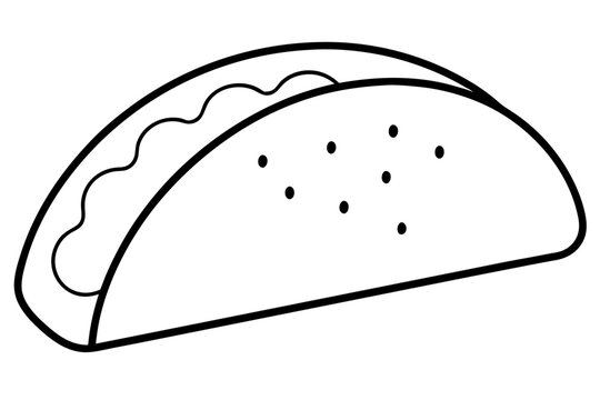 recommend clip art: Taco with Toppings | isolated vector silhouette illustration on white background