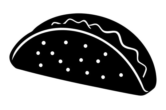 black taco with white filling and dots clip art preview