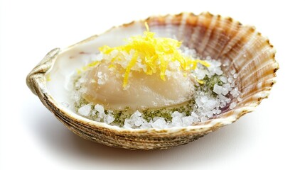 Scallop in Shell with Lemon Zest and Sea Salt