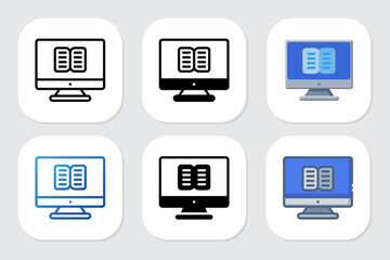 books icons with various design styles