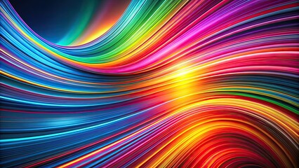 Naklejka premium Vibrant abstract background featuring flowing lines and dynamic 3D patterns, ideal for modern art, digital design, technology applications, and creative projects. Captivating visual experience.