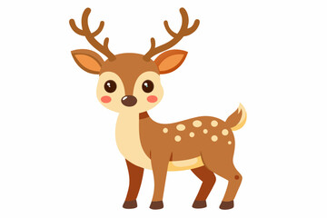 Cute reindeer vector illustration, Christmas baby reindeer vector art, reindeer clip art vector