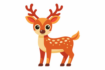 Cute reindeer vector illustration, Christmas baby reindeer vector art, reindeer clip art vector