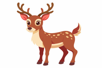 Cute reindeer vector illustration, Christmas baby reindeer vector art, reindeer clip art vector