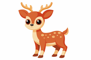 Cute reindeer vector illustration, Christmas baby reindeer vector art, reindeer clip art vector