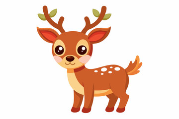 Cute reindeer vector illustration, Christmas baby reindeer vector art, reindeer clip art vector