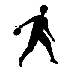 Table tennis player silhouette