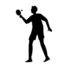 Table tennis player silhouette