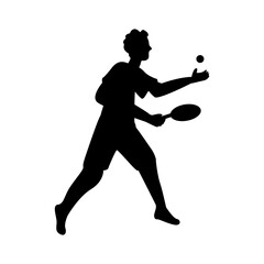 Table tennis player silhouette