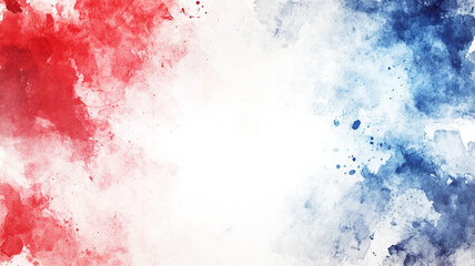 Fototapeta premium Abstract watercolor background in red, white, and blue colors blending seamlessly together