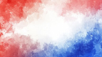 Fototapeta premium Abstract painted background in patriotic colors of red, white, and blue with soft textures