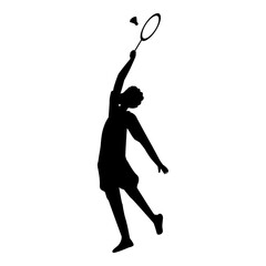 Badminton player silhouette