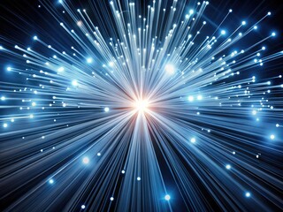 Naklejka premium White Glowing Optical Fiber Lines Abstract Background - Geometric Poster Design for Technology, Innovation, and Modern Art