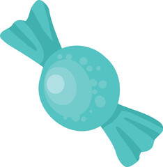 Cartoon birthday party decorations. Gifts presents, sweet cupcakes and celebration cake. Colorful balloons, carnival celebration food and candy. Isolated vector illustration icon white background