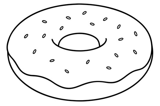 recommend clip art: Donut | isolated vector silhouette illustration on white background