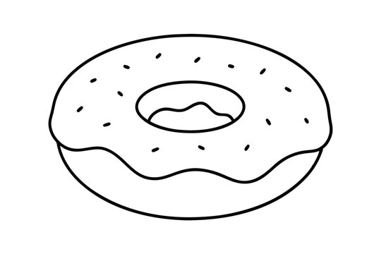 recommend clip art: Donut | isolated vector silhouette illustration on white background