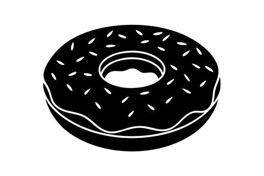 recommend clip art: Donut | isolated vector silhouette illustration on white background
