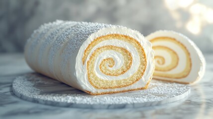Delicious Swiss Roll with Cream Filling