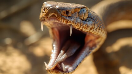 Fototapeta premium Close Up of Snake with Fangs