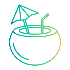 coconut Line Gradient Icon