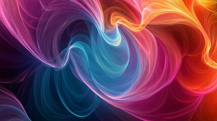 Abstract background with colorful flowing lines and soft lighting.