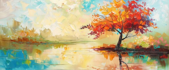 Oil Painting Abstract Landscape Background