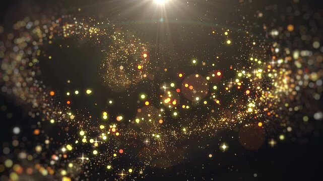 Gold Particle Flow Background Loop