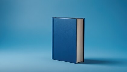 Blue hardcover book isolated on blue background 10