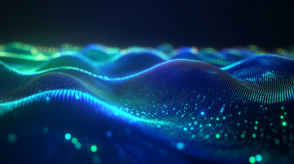 Digital Radio Wave Signals Futuristic Glow