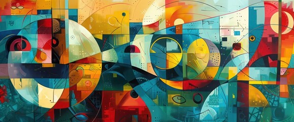 Oil Painting Abstract Retro Futurism Background