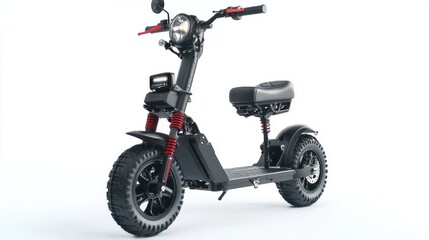Black Electric Scooter with Red Accents