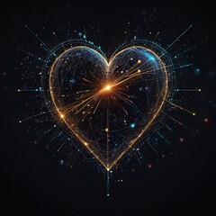 Interconnected Crystal Hearts Illuminating the Digital Void