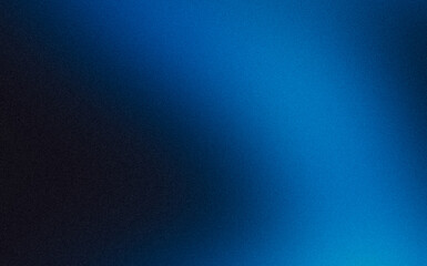Abstract dark soft blue black color wave glowing grainy gradient backdrop design, copy space