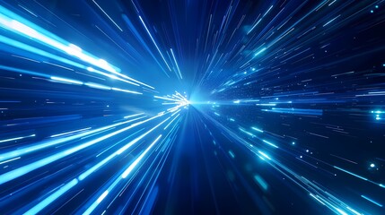 Digital technology blue abstract luminous light speed poster web page PPT background