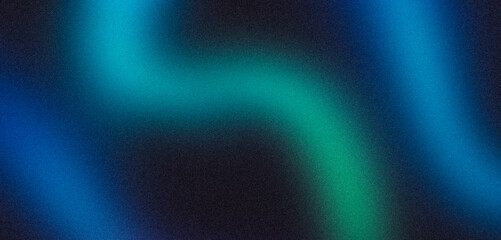 Abstract dark blue sea sky black color wave glowing grainy gradient backdrop design, copy space