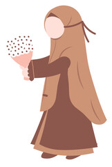 Muslimah Holding Flower