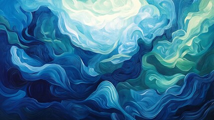Obraz premium Abstract blue and green swirling paint texture background.