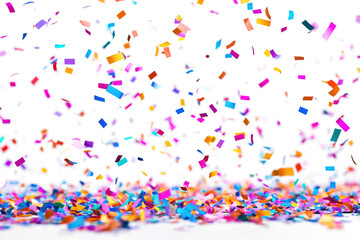 Colorful confetti falling