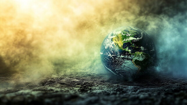 Earth in Environmental Crisis Planet Degrading