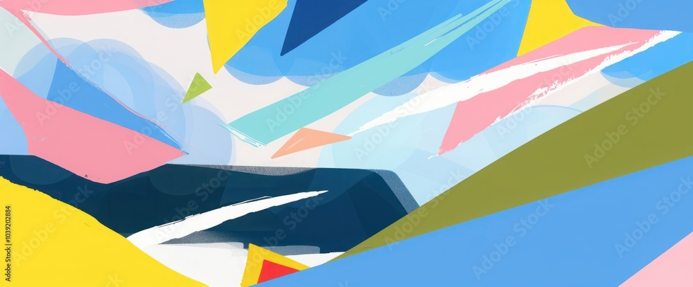 Poster sky with abstract constructivism background