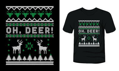 Oh Deer ugly Christmas sweater design